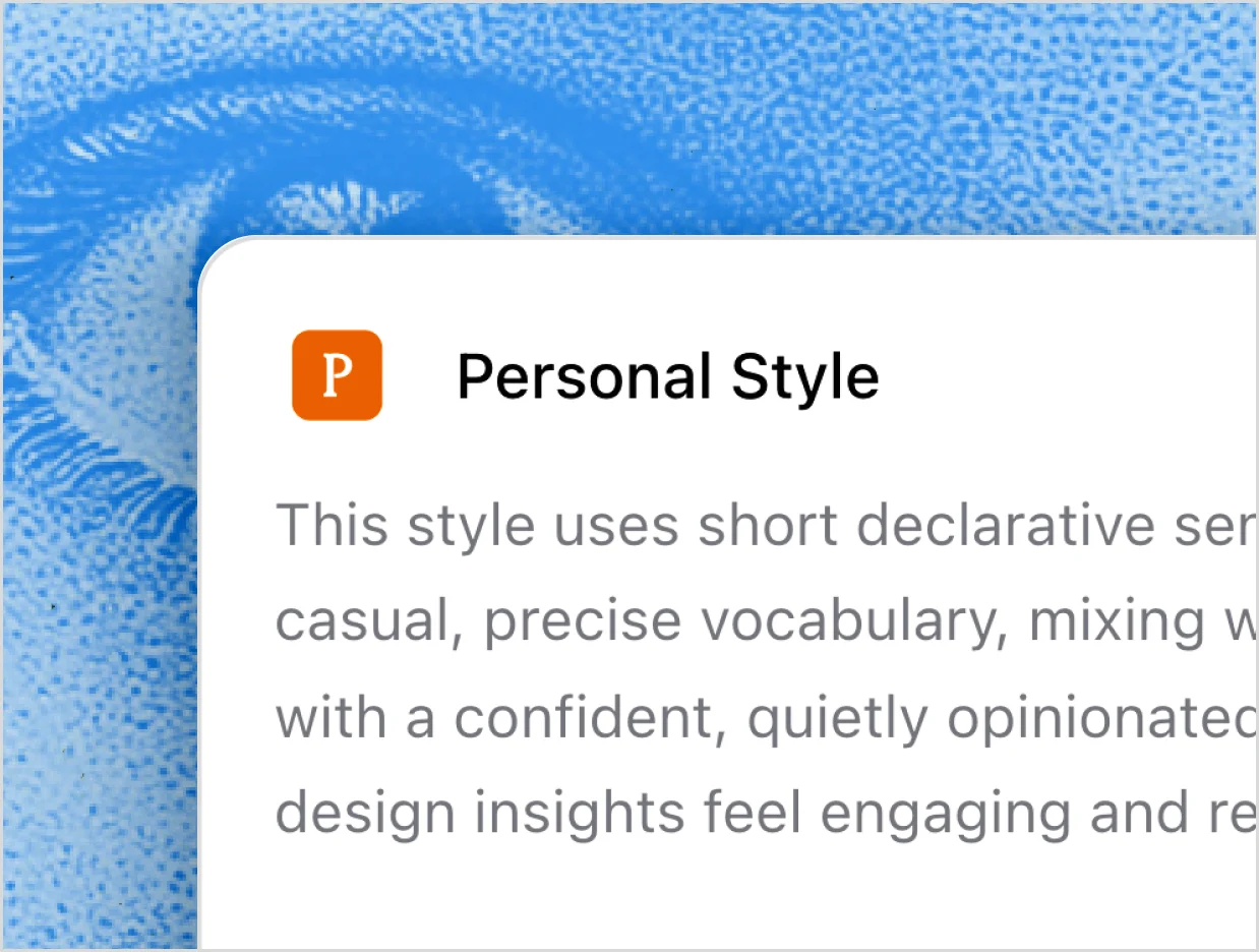 Spiral builds a personal style from your voice